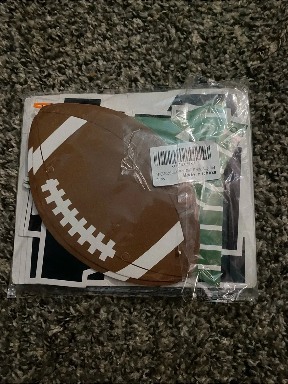 9 pc football party ball- theme supply